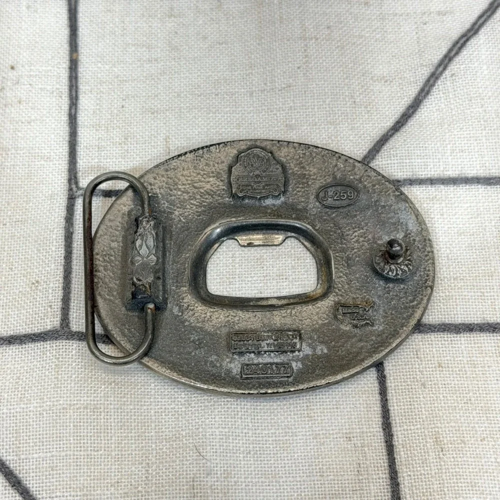 Bergamot Belt Buckle OS Silver Got Cerveza Bottle Opener Vintage 2004 J-259